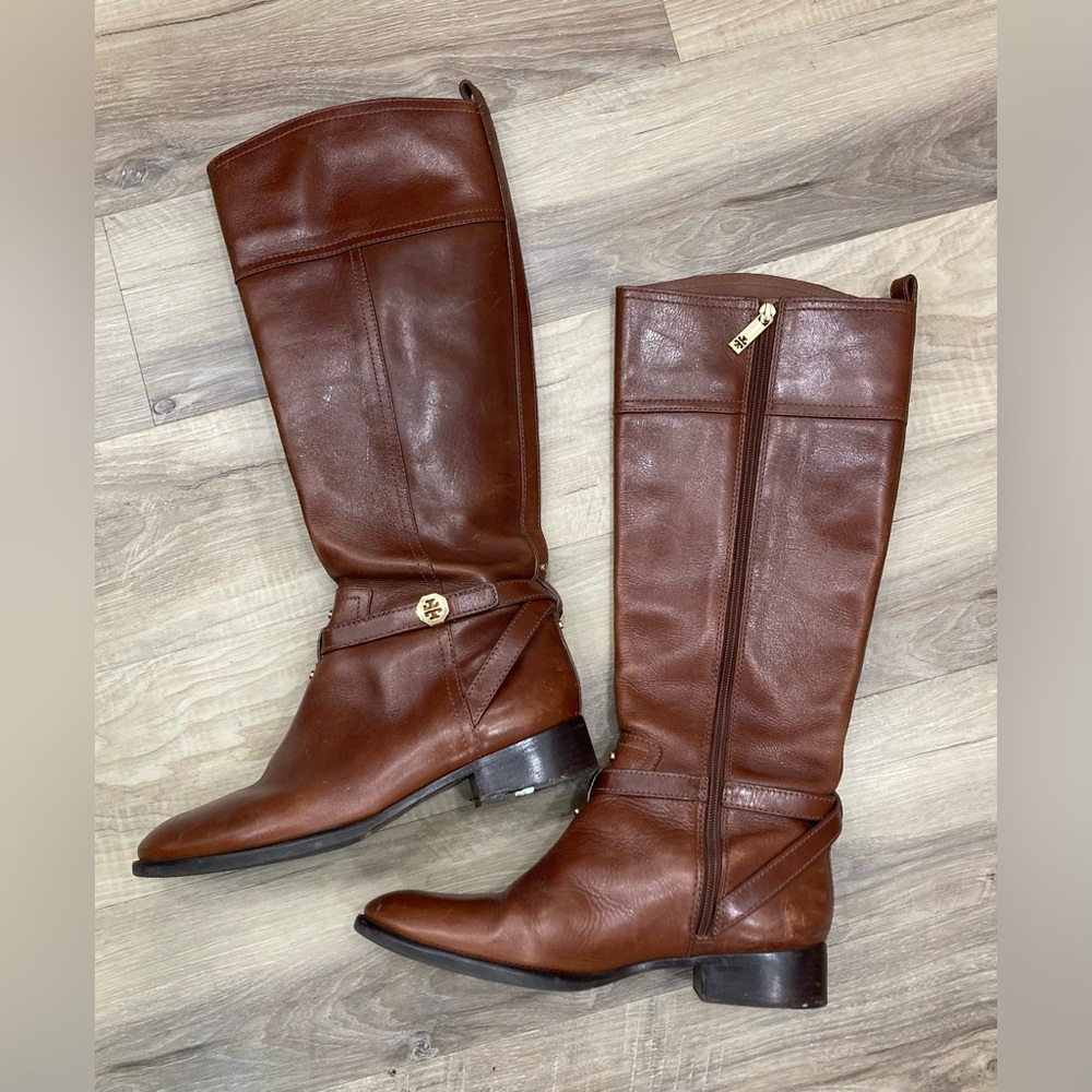 Tory Burch Knee High Brown Riding Boots